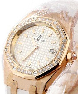 Lady's Royal 33mm Oak Sport in Rose Gold with Diamond Bezel Rose Gold with Diamond Bezel on Rubber Strap