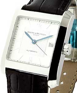 Hampton Classic Square Dual Time in Steel Steel on Strap with Silver Dial