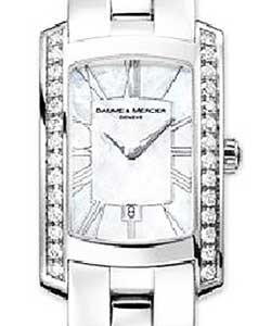 Hampton Milleis in Steel with Partial Diamond Bezel Steel on Bracelet with White Dial