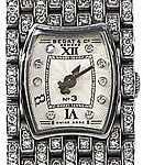 Bedat No. 3 in Steel on Pave Diamond Steel Bracelet with Silver Dial