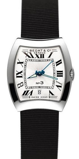 Bedat No. 3 Automatic  in Steel on Black Leather Strap with Silver Dial