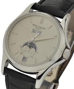 5125G Wempe Annual Calendar White Gold on Strap with White Dial
