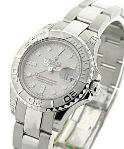 Yachtmaster in Steel with Platinum Bezel on Steel Oyster Bracelet with Platinum Dial