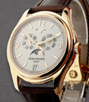 Annual Calendar 5146R with Moon in Rose Gold on Brown Alligator Leather Strap with white Dial