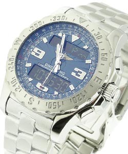 Airwolf Men's in Steel on Steel Bracelet with Blue Dial