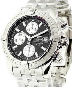 Chronomat Evolution in Steel on Steel Bracelet with Black Dial