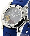 Happy Beach Mid Size in Steel on Blue Rubber Strap with Blue Dial