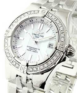 Lady's Starliner with Diamond Bezel Steel on Bracelet with White MOP Diamond Dial 