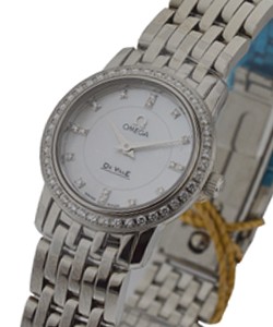 De Ville Prestige Lady's in Steel with Diamond Bezel  on Bracelet with Mother of Pearl Diamond Dial