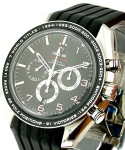 Speedmaster Chronograph in Steel On Black Rubber Strap with Black Dial