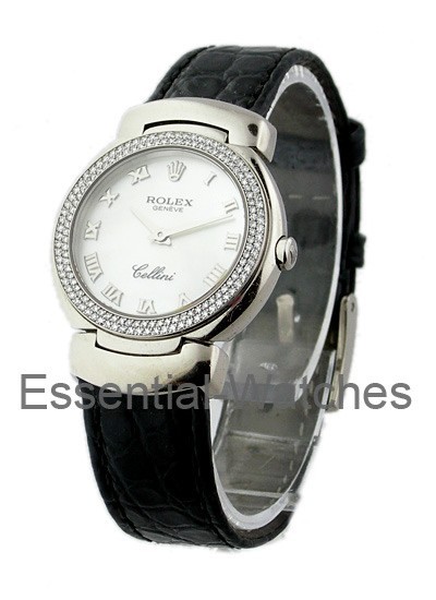 Pre-Owned Rolex Cellisima in White Gold with Diamond Bezel and Lugs