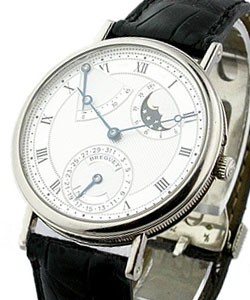 Classique Power Reserve White Gold on Strap with Silver Dial 