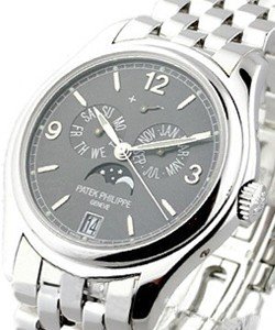 5146 Annual Calendar with Moon in White Gold on White Gold Bracelet with Slate Dial