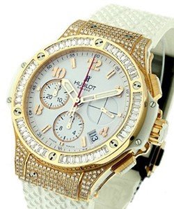41mm Big Bang Portocervo - Baguette Diamond Bezel Diamond Case on Strap with White Dial