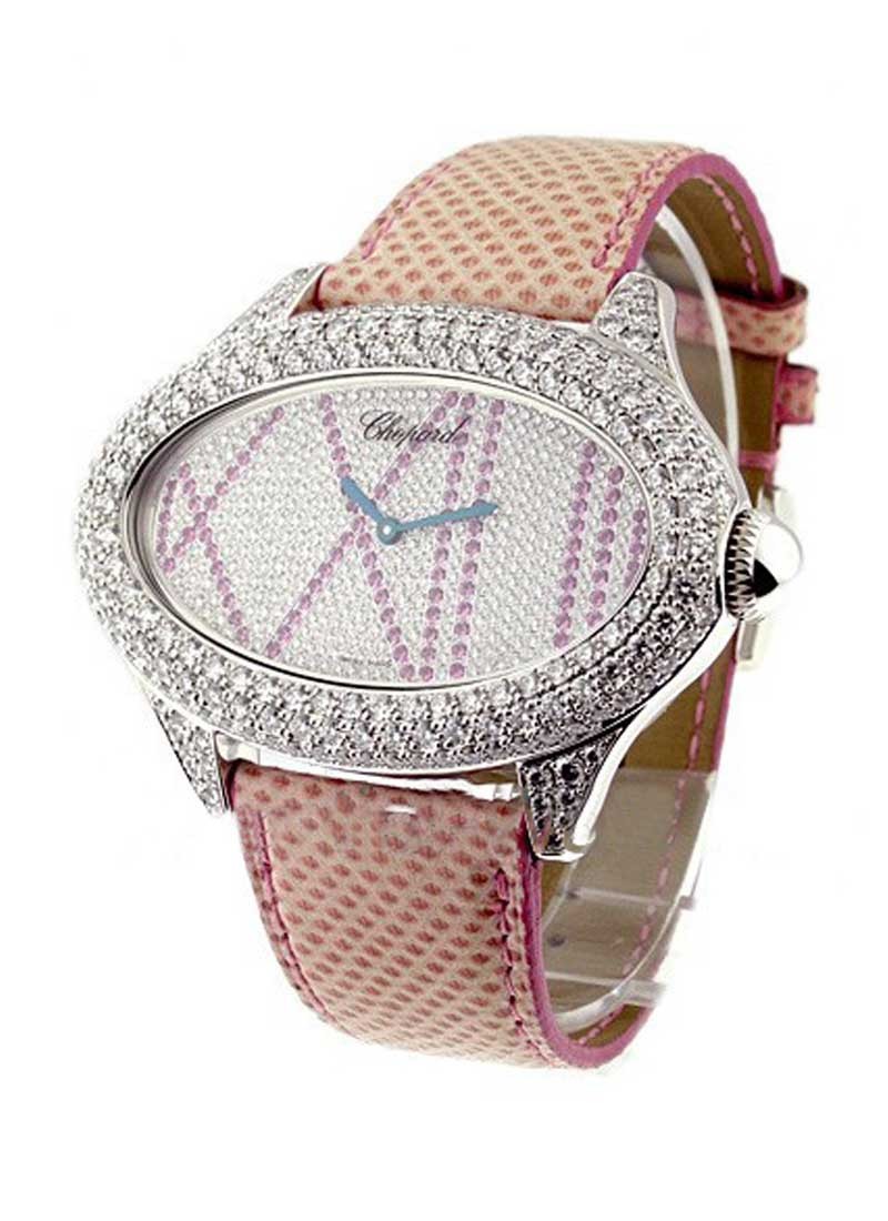 Chopard Montres Dame Cat Eye in White Gold with Diamond Bezel