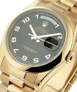 President Day-Date in Rose Gold on Rose Gold President Bracelet with Black Arabic Dial
