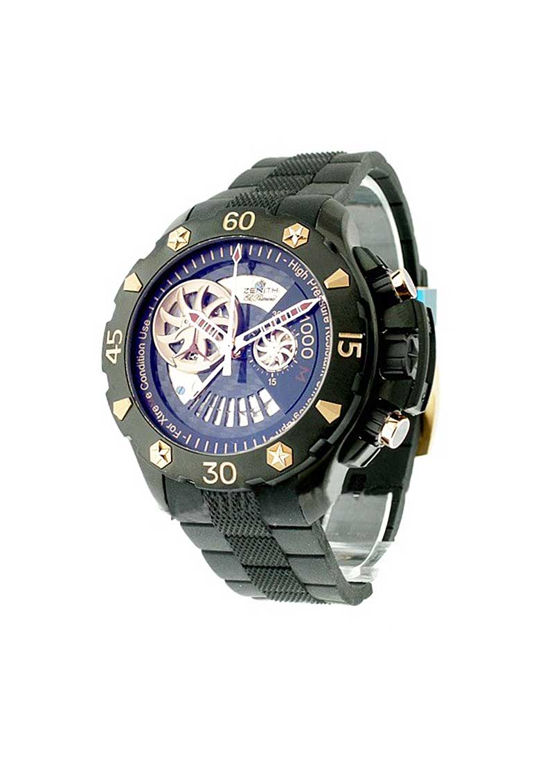 Zenith Defy Extreme Steel And Blue Yas - Rubber Strap Watches