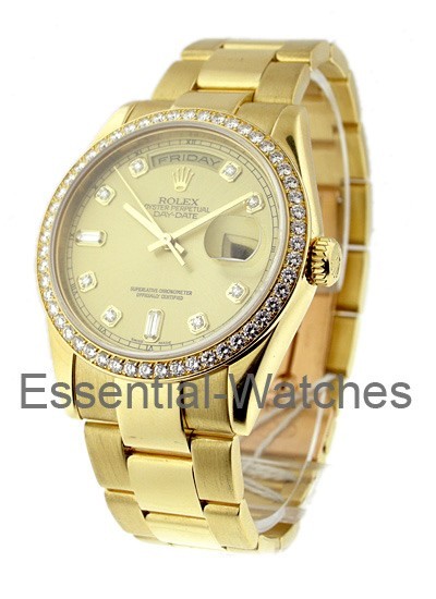 Pre-Owned Rolex Day-Date - 36mm - Yellow Gold - Factory Diamond Bezel