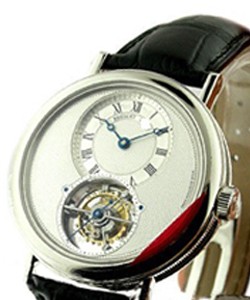 Tourbillon 5357PT Manual Wind Platinum on Strap with Silver Dial 
