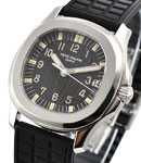 5066A - Mid Size Aquanaut in Stainless Steel on Black Rubber Strap with Black Arabic Dial