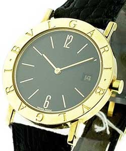 Bvlgari-Bvlgari  Yellow Gold on Strap with Black Dial 