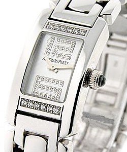 Promesse in White Gold with Diamond Bezel on White Gold Bracelet with MOP Diamond Dial
