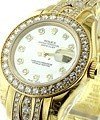 Masterpiece Lady's in Yellow Gold with 32 Diamond Bezel - Limited Edition on Yellow Gold 3 Row Diamond Pearlmaster Bracelet with MOP Diamond Dial