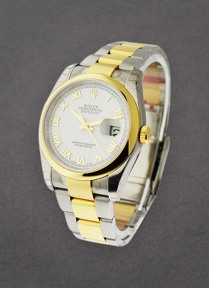 Rolex Unworn Datejust 36mm in Steel with Yellow Gold Smooth Bezel