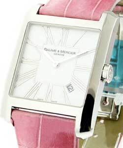 Hampton Lady''s Square in Steel Steel on Strap with White Dial