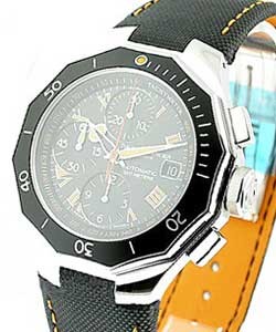 Riviera Chronograph in Steel with Black Bezel Steel on Strap with Black Dial