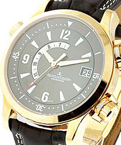 Master Compressor Memovox in Rose Gold on Black Crocodile Leather Strap with Charcoal Grey Dial