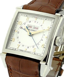 Vintage 45 Triple Calendar  Stainless Steel on Strap with White Dial 