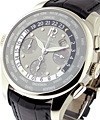 World Time Chronograph  WWTC White Gold on Strap with Anthracite Dial