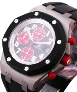 Royal Oak Offshore in Titanium with Rubber Bezel on Black Rubber Strap with Black Dial and Red Subdials  - Limited to 100pcs
