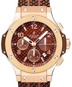41mm Big Bang Cappuccino in Rose Gold on Brown Rubber Strap with Chocolate Dial