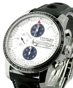 Mille Miglia Monaco Historique Chronograph GMT Steel on Strap with White Dial 