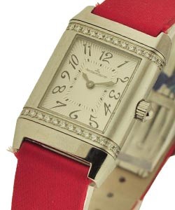 Reverso Florale Quartz Steel on Strap w/Diamond Bezel