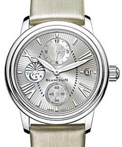 Leman Ladies  Moonphase & Calendar 34mm Automatic in Steel on Gray Satin Strap with Gray Sun Motif Design Dial