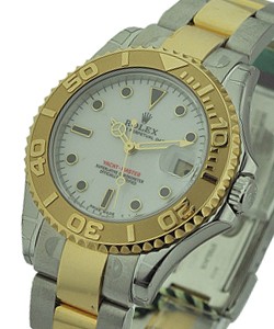 Yacht-Master 2-Tone in Steel with Yellow Gold Bezel on Oyster Bracelet with White Dial