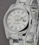 Datejust Ladies 26mm in Steel with Domed Bezel on Steel Oyster Bracelet with Silver Stick Dial