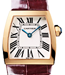 La Dona de Cartier - Small Size in Rose Gold on Brown Crocodile Leather Strap  with Silver Dial