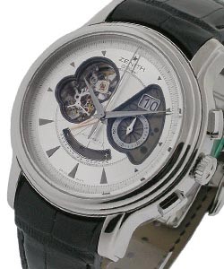 Chronomaster XXT Open in Steel on Black Alligator Leather Strap with Silver Dial