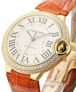 Ballon Bleu Mid Size 36mm with Diamond Case Yellow Gold on Strap