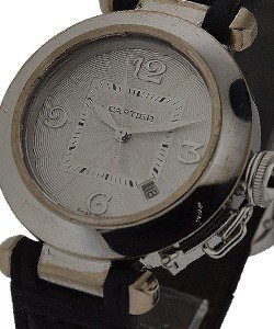 Pasha 32mm White Gold on Strap with Diamond Dial