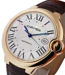 Ballon Bleu  Large Size in Yellow Gold on Brown Crocodile Leather Strap with Silver Roman Dial