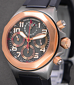 LAUREATO  EVO3 - Titanium with RG Bezel Titanium on Rubber with Black Dial