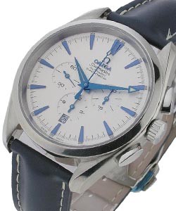 Aqua Terra Chronograph - Large Size 42mm Steel on Strap with Silver Dial