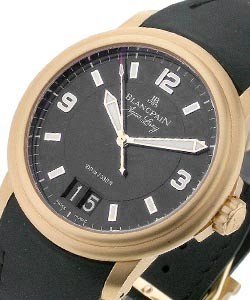 Leman Aqua Lung 40mm in Rose Gold on Black Rubber Strap with Black Dial
