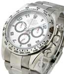 40mm Daytona in White Gold with Tachymeter Bezel on Oyster Bracelet with Silver Arabic Dial