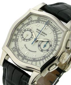 Sympathy 37mm Chronograph White Gold on Strap with Silver Dial 